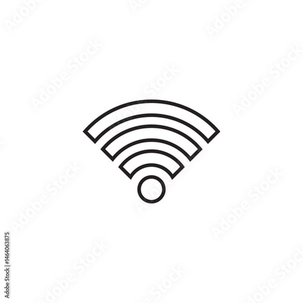 Fototapeta  WiFi Outline Icon Vector Symbol Isolated on White