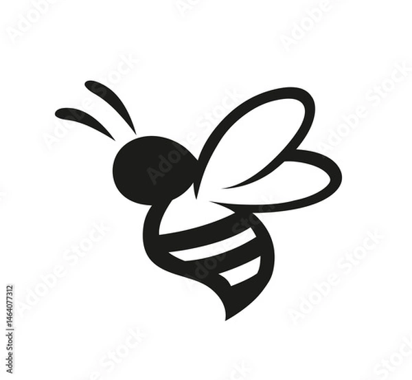 Obraz Abstract Bee Black Insect Abstract Logo Vector Icon Symbol Illustration	