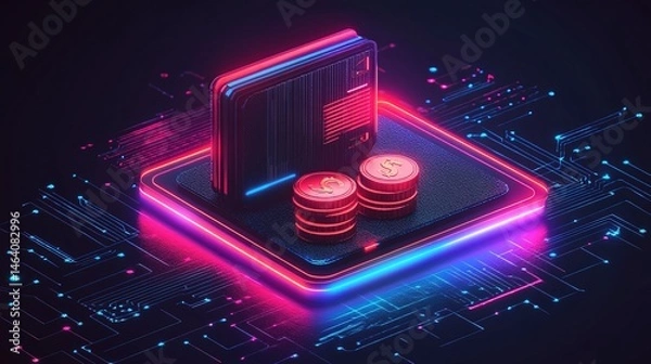 Obraz Digital Wallet and Cryptocurrency Concept