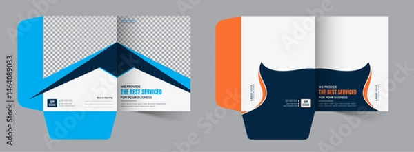 Obraz Unique presentation folder template, creative and Luxury folder design, Corporate business Document Folders for your business, a bundle of 2 editable vector templates