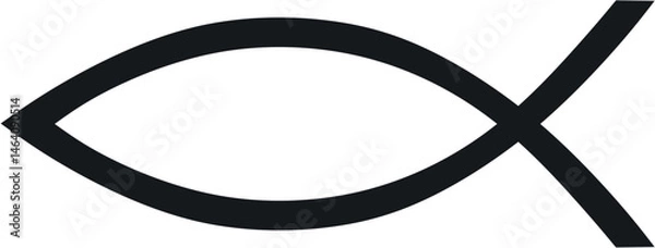 Fototapeta Ichthys (fish) - vector, the sign symbolizes the first Christians and Jesus Christ