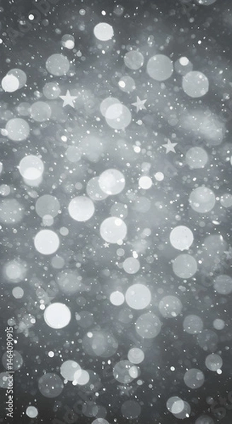 Fototapeta Silver Bokeh Light Effects with Sparkling Stars Background