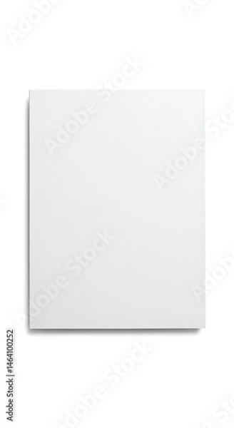 Fototapeta Square White Paper Mockup with Soft Shadow on a Plain Background