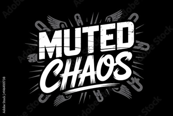 Obraz Muted Chaos Typography Design with Dark Background for Creative Expression