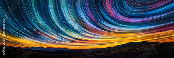 Fototapeta Ethereal Dance of Lights: Unveiling the Hidden Harmonies of Time through Slow Shutter Photography