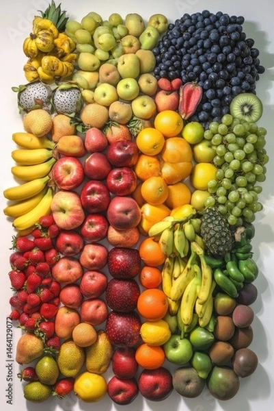 Fototapeta Colorful array of fresh fruits