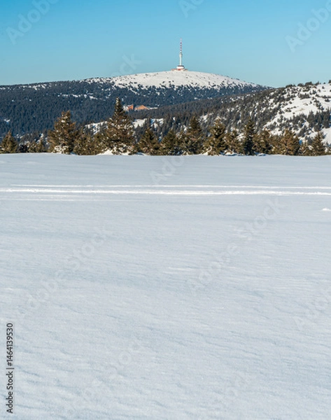 Obraz Praded hill in winter Jeseniky mountains in Czech republic