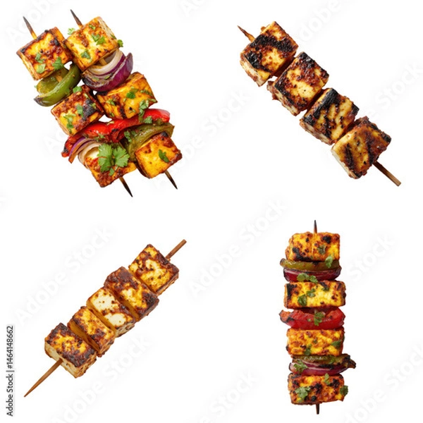 Fototapeta Grilled Paneer Skewers, Tikka Marinade