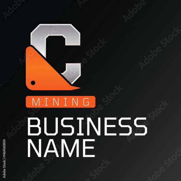 Fototapeta Mining Logo Template with Initial C Letter