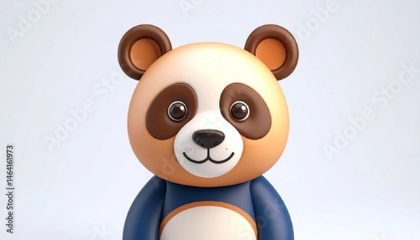 Fototapeta Cartoon Panda Bear 3d Render
