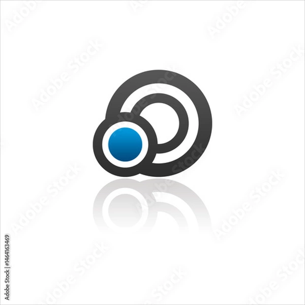 Obraz Abstract Overlapping Circles Blue Logo Design