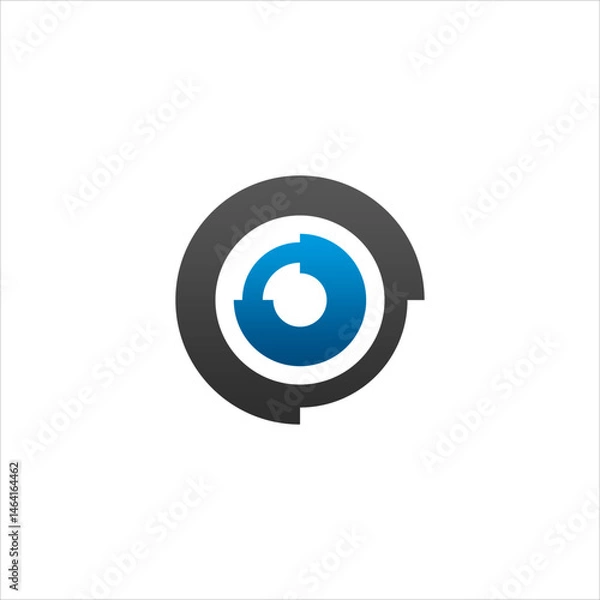 Obraz Abstract Blue Circular Tech Logo Design