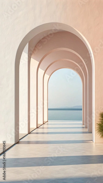 Obraz Minimalist Background with Peaceful 3D Design Aesthetic