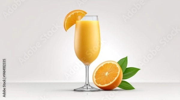 Obraz Refreshing and Zesty Cocktails with Freshly Squeezed Orange Juice and a Beautiful Slice of Orange for a Perfect Summer Vibe