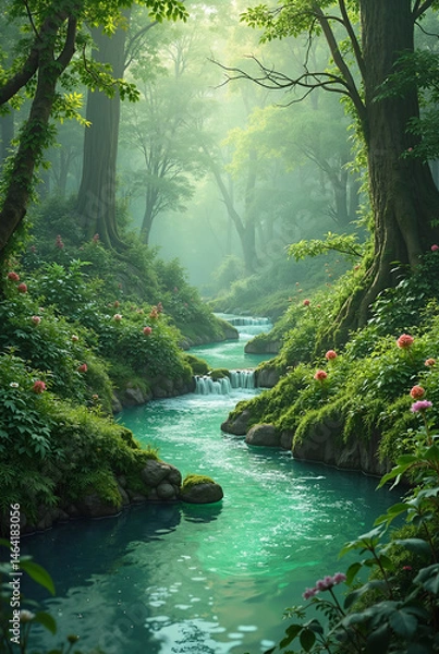 Obraz waterfall in the forest