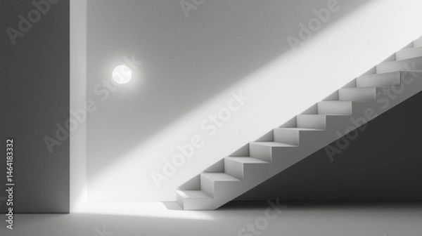 Obraz Modern stairway design with light highlighting the steps.