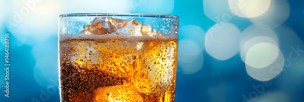 Obraz Effervescent Refreshment: Bubbles and Shine in Refreshing Soda Photography