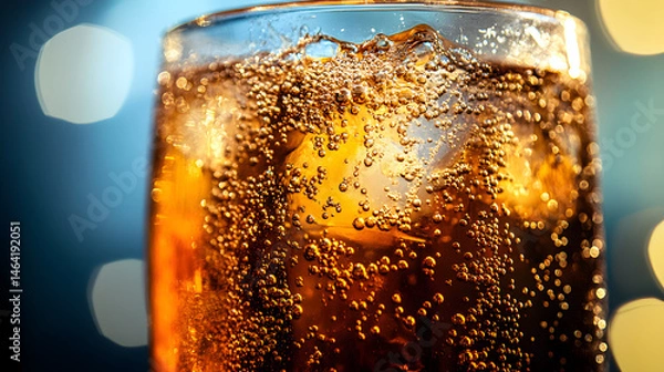 Obraz Effervescent Refreshment: Bubbles and Shine in Refreshing Soda Photography