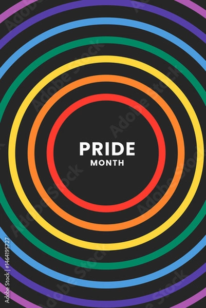 Fototapeta Pride Month in June. Original color symbol of gay pride concept background. LGBTQ multicolored rainbow gay flag, high resolution poster vertical