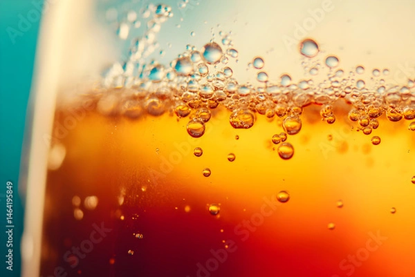 Obraz Effervescent Refreshment: Bubbles and Shine in Refreshing Soda Photography