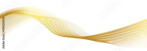 Fototapeta luxury gold wavy line pattern, guilloche curves, elegant lines golden wave curve, gold wave line corner shape for element, stripes ribbon golden graphic, striped gold