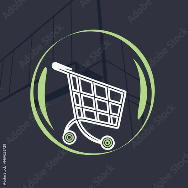 Fototapeta Modern Shopping Cart Logo for E-commerce and Retail Business.