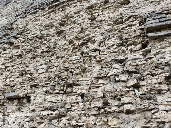 Obraz An ancient wall of stone, ruined ancient wall of brick.