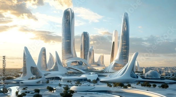 Obraz Prosperous architecture, future