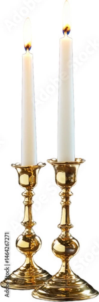 Obraz Two Candlesticks with Lit Candles