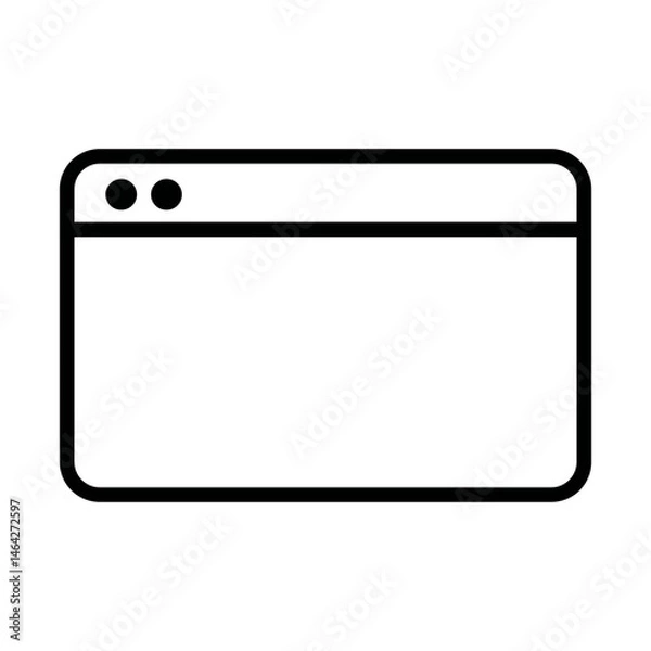 Fototapeta Minimal Web Browser Window Outline Icon