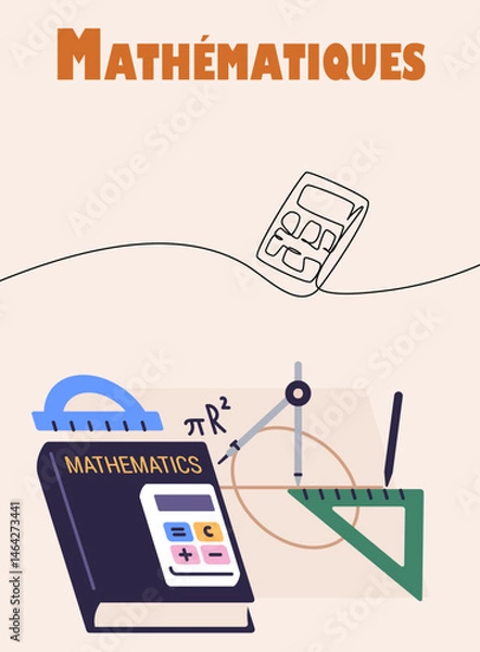 Fototapeta Matière scolaire Mathématiques rentrée des classes calcul