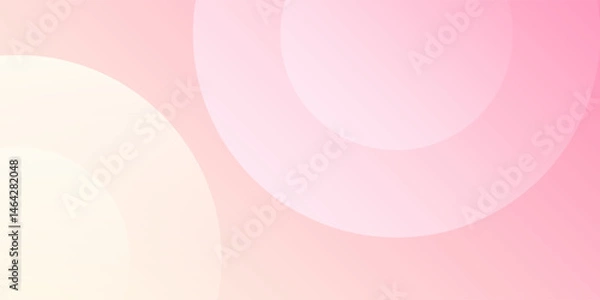 Fototapeta Minimalist banner background  pastel colorful  pink and yellow gradations. Circle effect style modern