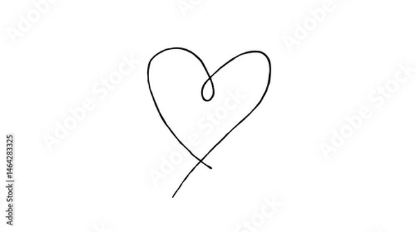 Fototapeta A Minimalist Design Where a Heart Shape Is Formed by the Negative Space Between Two Thin Clean Lines