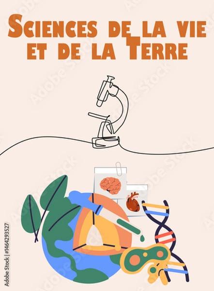 Fototapeta Matière scolaire Science de la vie et de la Terre SVT rentrée des classes molécules attraction
