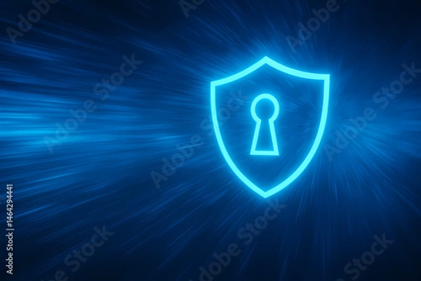 Fototapeta digital world background with left and digital shield for security image