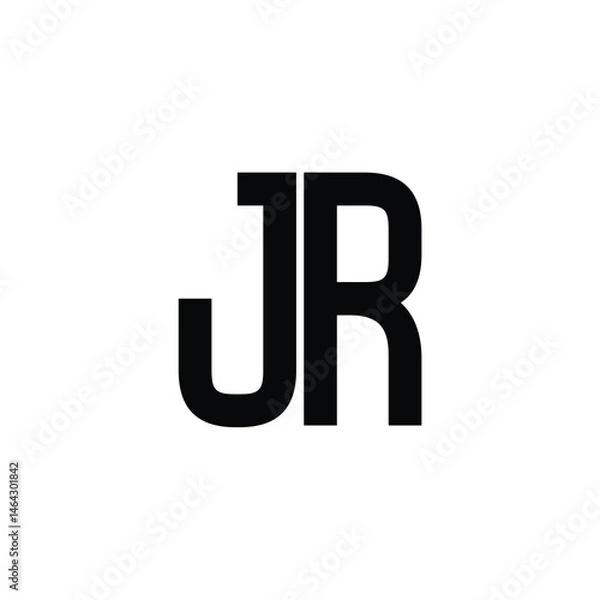 Fototapeta JR monogram logo design letter text name symbol monochrome logotype alphabet character simple logo