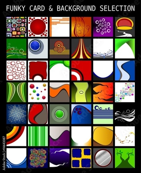 Obraz Funky Background and Card Selection Vector