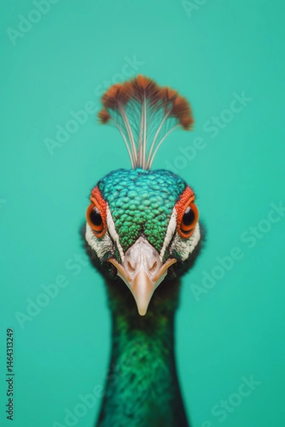 Obraz Vibrant Peacock Close Up With Bold Colors and Patterns
