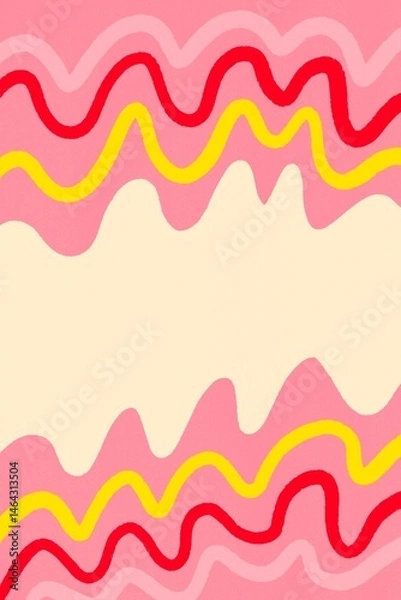 Obraz Abstract wavy pattern with vibrant pink, red, and yellow lines