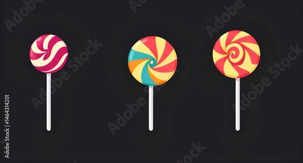 Fototapeta vector set of colorful lollipops