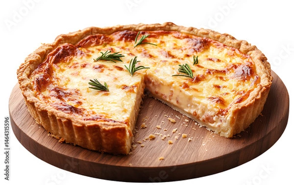 Fototapeta  Quiche Lorraine on a transparent background, PNG