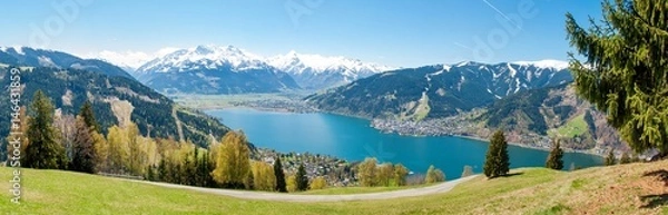 Fototapeta Beautiful panorama view over Zell am See