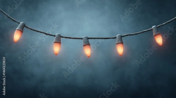 Obraz A string of lights with a blue background