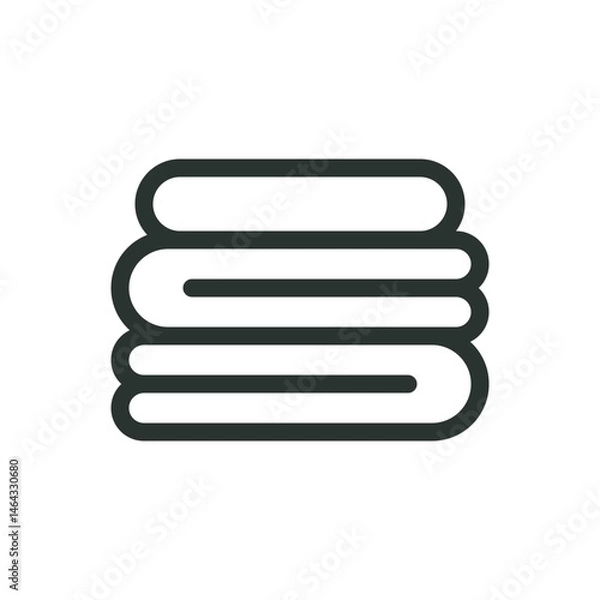 Fototapeta Clean clothes stack line icon, laundry stack vector symbol with editable stroke