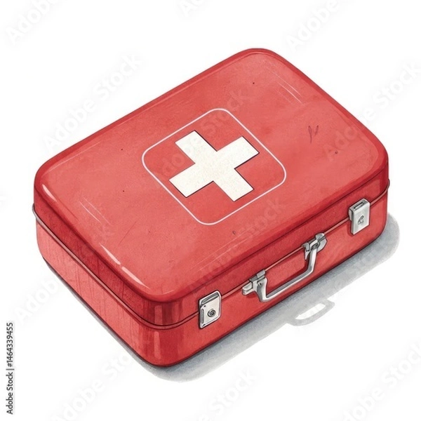 Obraz first aid kit isolated on white background
