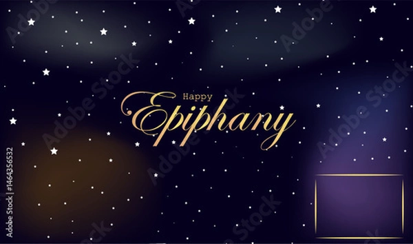 Fototapeta Happy Epiphany Day illustration vector background. Three Kings Day. Three Wise Men. Can be used for greeting cards, banners and backgrounds.