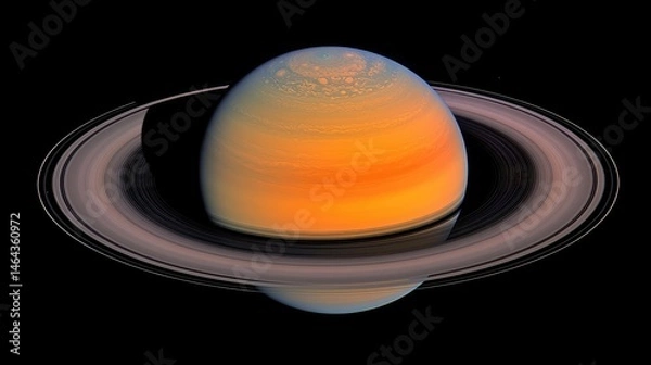 Fototapeta Saturn's ringed structure in stunning space imagery.