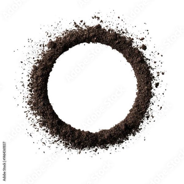 Fototapeta Flying Soil Forming Ring Shape Isolated on White Background