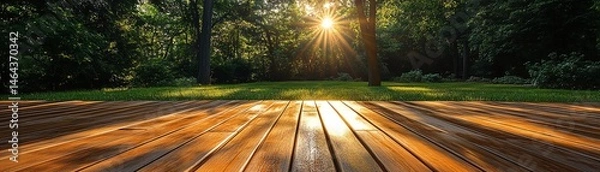 Obraz Transform your outdoor space with a beautifully stained and sealed wooden deck, enhancing its durability and aesthetics.