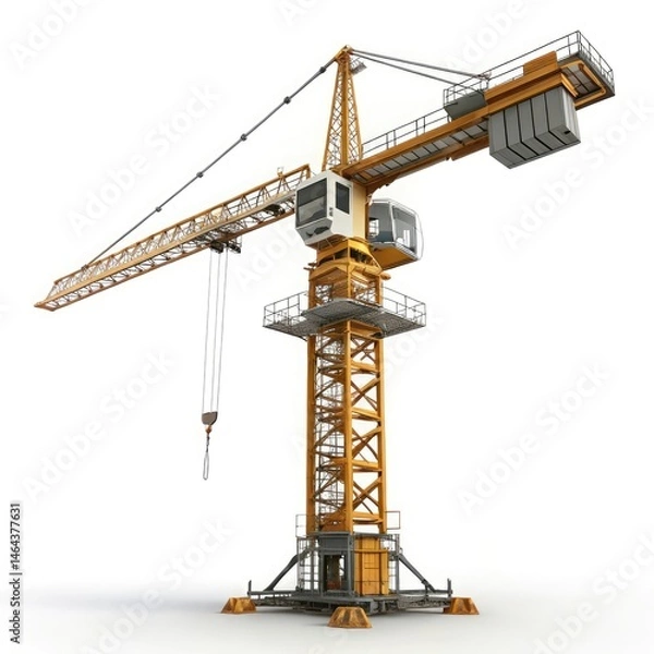 Fototapeta crane isolated on white background